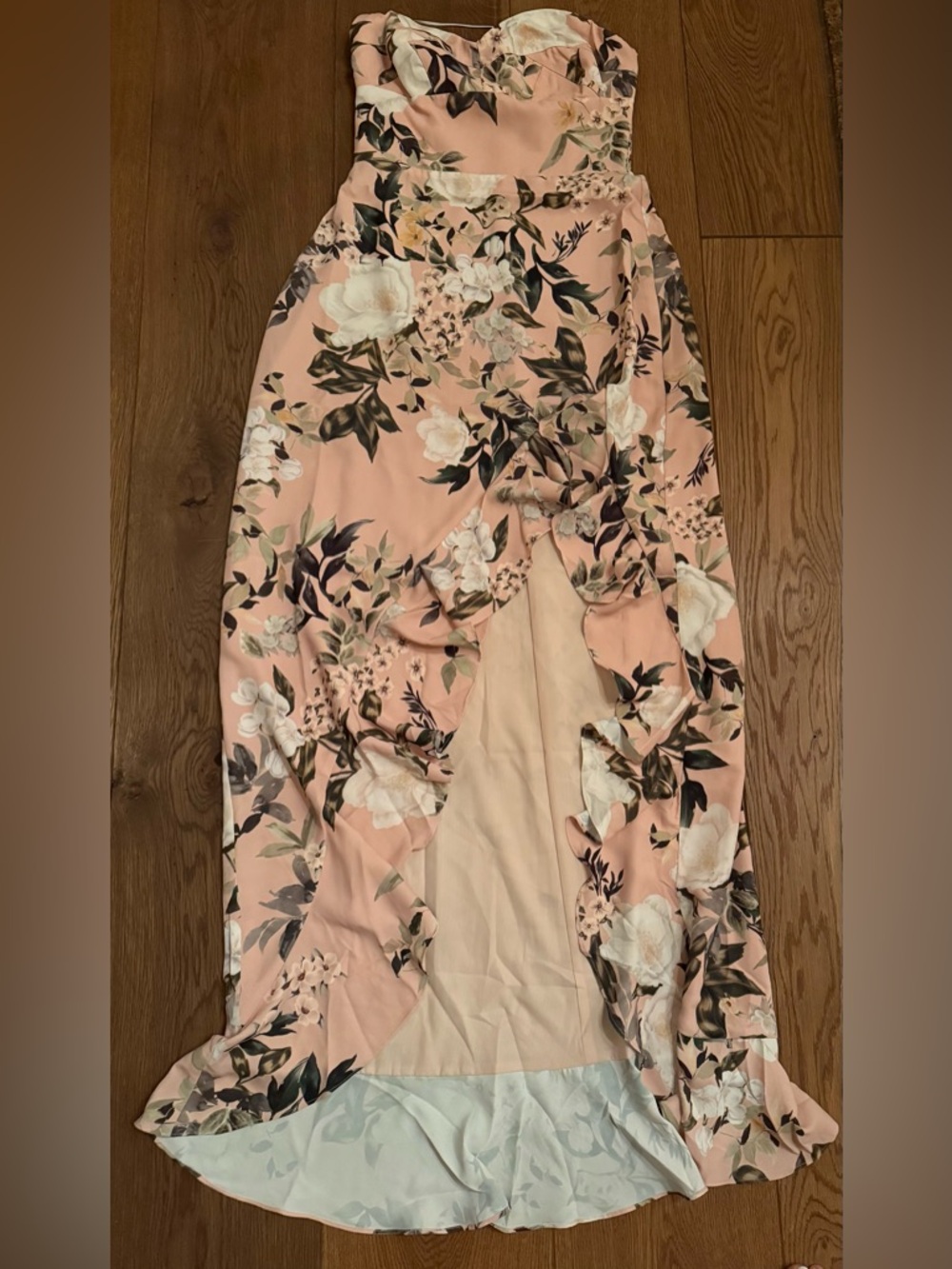 Amanda Uprichard Floral High-Low Strapless Dress - Picture 4 of 6